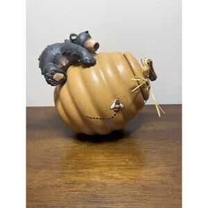 VTG Cookie Jar Beehive Honey Bees Black Bear Honour Pottery Leans or Upright 70s